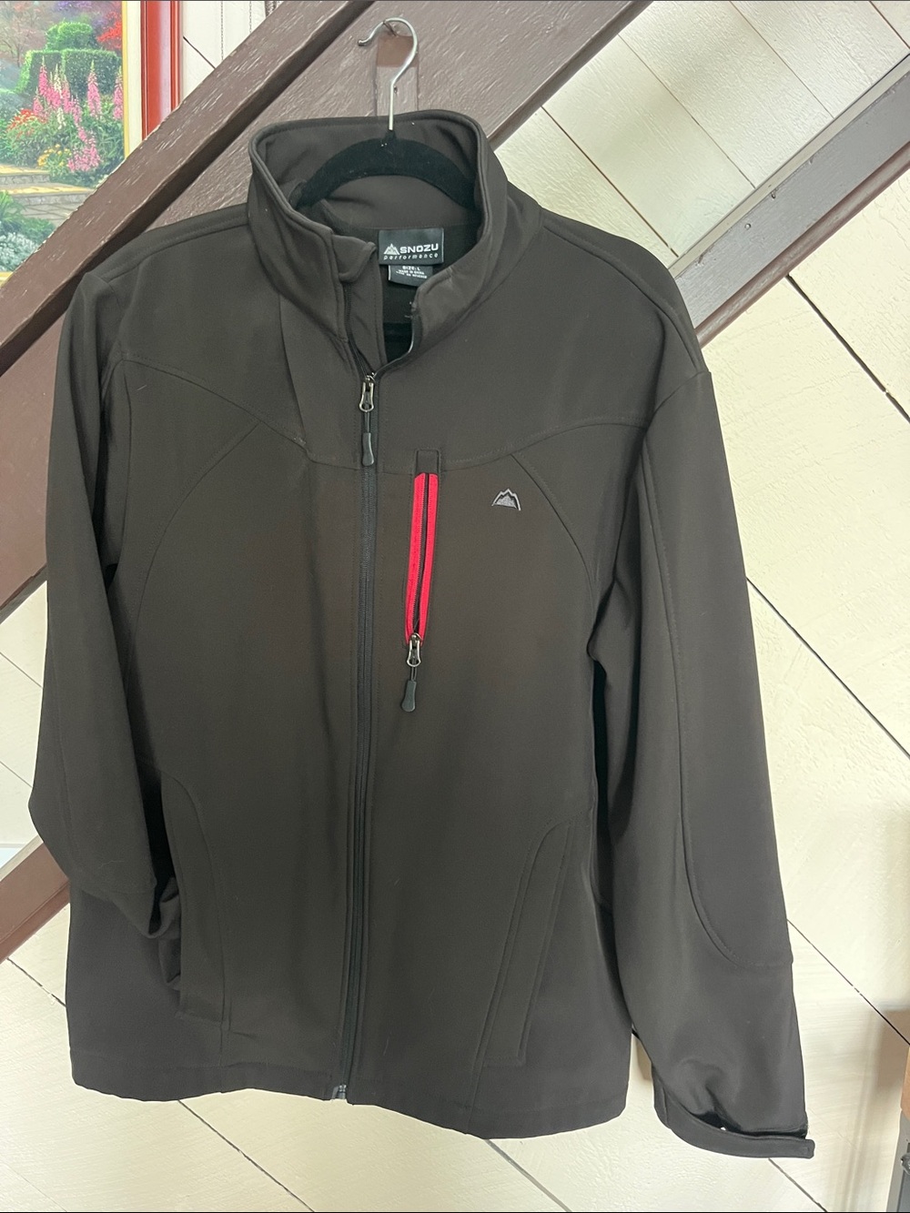 Snozu Black Jacket with Red Chest Zip
